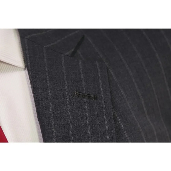 Brooks Brothers Madison BrooksCool Full Canvas Gray Striped 2-Btn Wool Suit 43R - Picture 5 of 16
